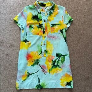 ESCADA Floral Button-Up Shirt Dress